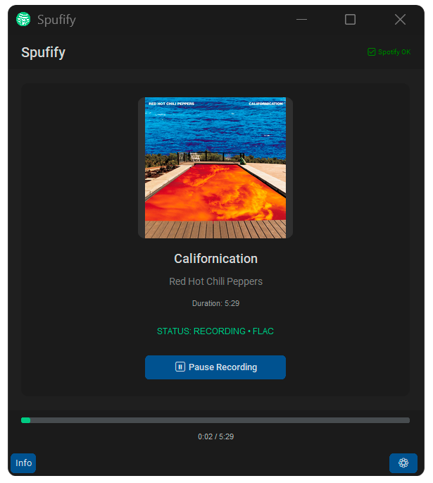 Spufify grabando Californication - Red Hot Chili Peppers